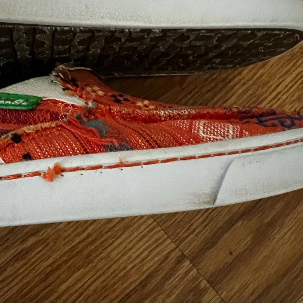 Orange Sanuk slip on‎ canvas shoes size 6